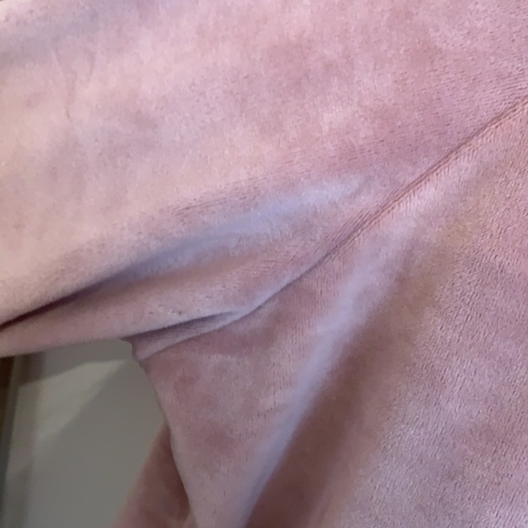 Soft velvet pink cropped sweatshirt - Picture 3 of 6